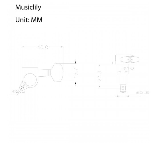 Musiclily M174-6 Колки для гитары, 6л, хром