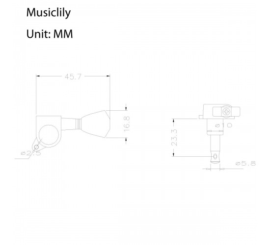 Musiclily M169-3M757-3 Колки для гитары, 3+3, хром