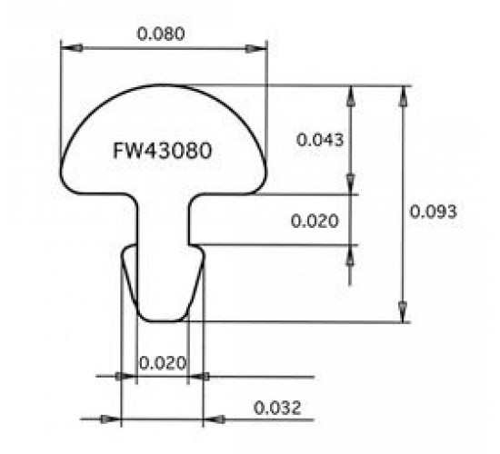 Jescar FW43080 STAINLESS STEEL отрезок ладовой проволоки 30 см радиус прокатки 10 дюймов .080