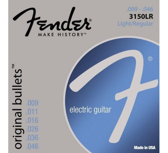 Fender 3150LR Original Bullets Pure Nickel Bullet Ends струны для электрогитары, никель, 09-46
