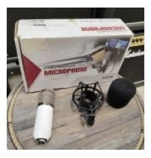 Микрофон студийный, конденсаторный, с набором, цвет белый