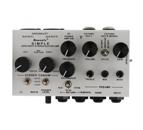 DemonFX Simple Zero Watt Stereo Guitar Amp Преамп для электрогитары