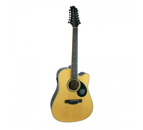 Greg Bennett GD112SCE N электроакустическая гитара 12-струнная, дредноут с вырезом, цвет натуральный