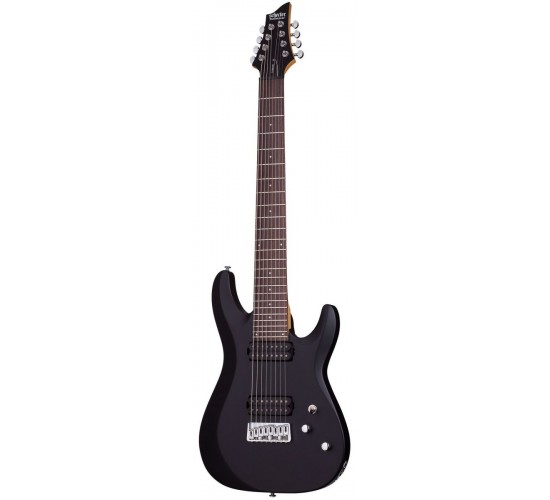 Schecter C-8 Deluxe SBK 8-струнная электрогитара, цвет матовый чёрный