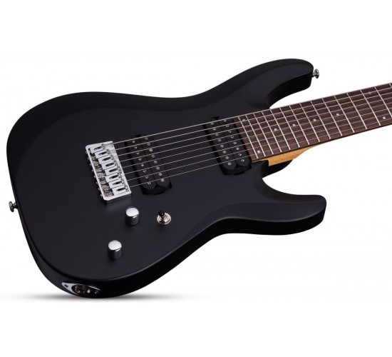 Schecter C-8 Deluxe SBK 8-струнная электрогитара, цвет матовый чёрный