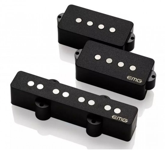 EMG GZR PJ HZ Set Black пассивные датчики бас-гитары, черный хром