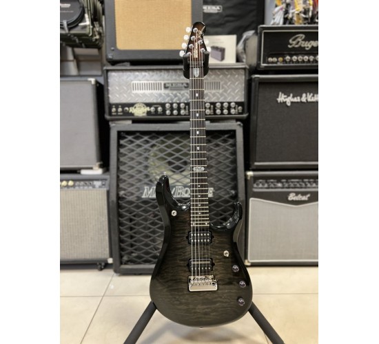 Music Man JP 6 BFR Transparent Black Quilt Maple электрогитара, цвет черный, США USED