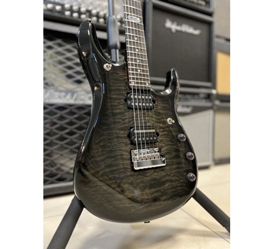 Music Man JP 6 BFR Transparent Black Quilt Maple электрогитара, цвет черный, США USED