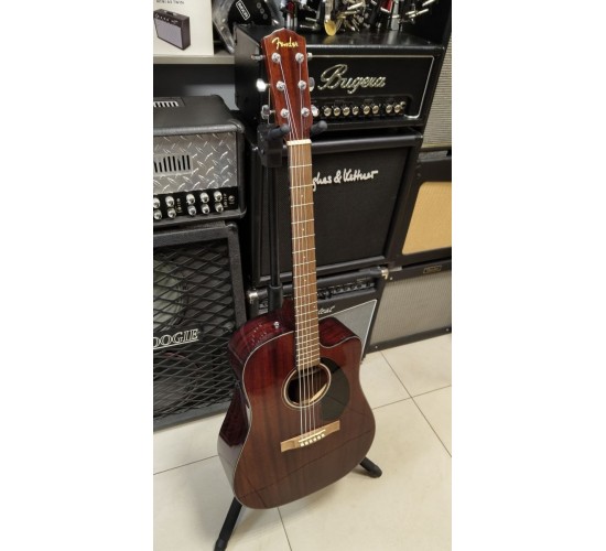 Fender CD-60SCE Dread All-Mah WN электроакустическая гитара, цвет натуральный USED