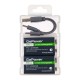GoPower 00-00031391 Аккумулятор бытовой Крона Li-ion 9В 500мАч Type-C, 2шт