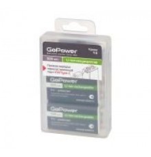 GoPower 00-00031391 Аккумулятор бытовой Крона Li-ion 9В 500мАч Type-C, 2шт