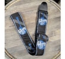 Gibson ASGG-800 ремень гитарный с синим лого, ширина 5 см USED