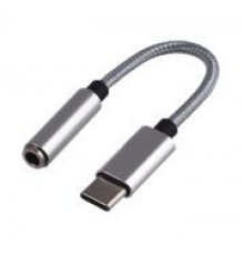 GoPower 00-00027481 Переходник AUX 3.5мм (f)-Type-C (m), 0.1м ПВХ белый
