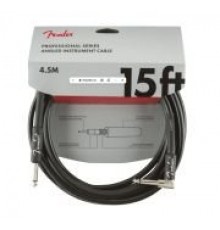 Fender 15' Professional Angle INST CBL BLK инструментальный кабель, черный, длина 4.5м, прям/углов.