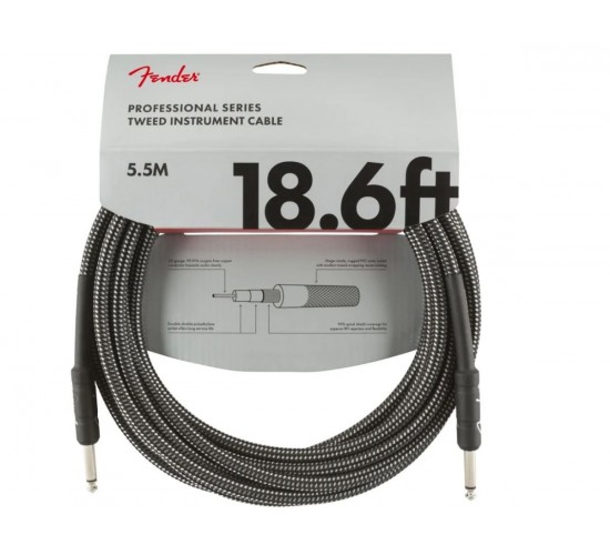 Fender 18.6' Professional Inst CBL GRAY TWD инструментальный кабель, серый твид, длина 5.5м