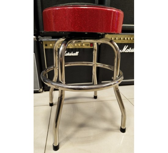 Fender Red Sparkle Logo Barstool 24 стул для гитариста, черный с красными блестками USED