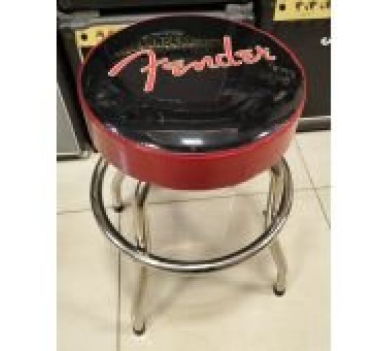 Fender Red Sparkle Logo Barstool 24 стул для гитариста, черный с красными блестками USED