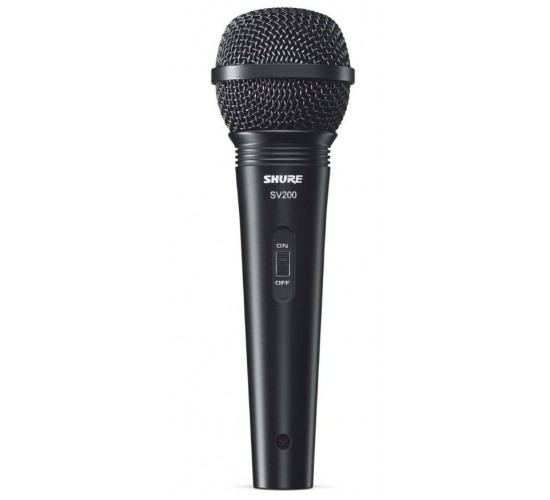 Shure SV200-A микрофон динамический вокальный с выключателем и кабелем (XLR-XLR), черный