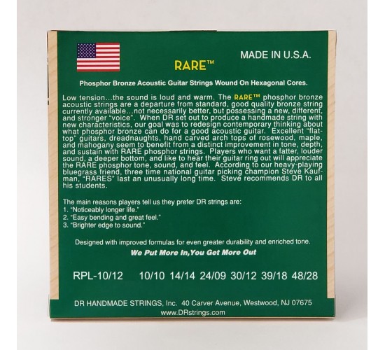 DR RPL-10/12 RARE Комплект струн для 12-струнной акустической гитары