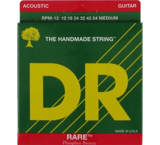 DR RPM-12 Rare Комплект струн для акустической гитары, фосфорная бронза, 12-54