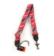Fender 2` Monogrammed Red/White/Black ремень для гитары красный с белым логотипом Fender