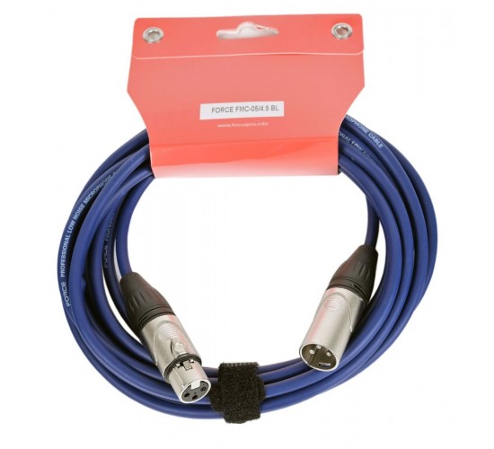 FORCE FMC-05/4,5 BL микрофонный кабель, XLR (F) -XLR (M), 4,5 метра