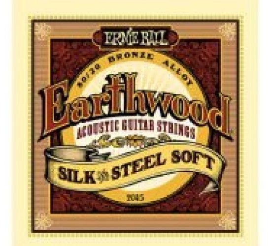 Ernie Ball 2045 струны для акуст.гитары Earthwood 80/20 Bronze Silk & Steel Soft 10-14-20w-28-40-50