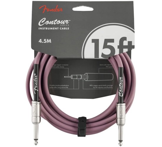 Fender 15' Contour Instrument Cable Burgundy Mist Инструментальный кабель, 4,5 метра