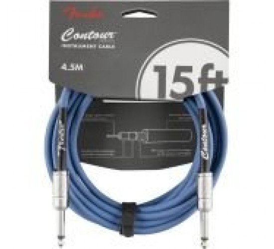 Fender 15' Contour Instrument Cable Lake Placid Blue Инструментальный кабель, 4,5 м