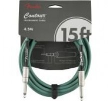 Fender 15' Contour Instrument Cable Sherwood Green Инструментальный кабель, 4,5 метра