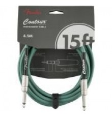 Fender 15' Contour Instrument Cable Sherwood Green Инструментальный кабель, 4,5 метра