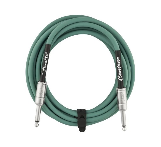 Fender 15' Contour Instrument Cable Sherwood Green Инструментальный кабель, 4,5 метра