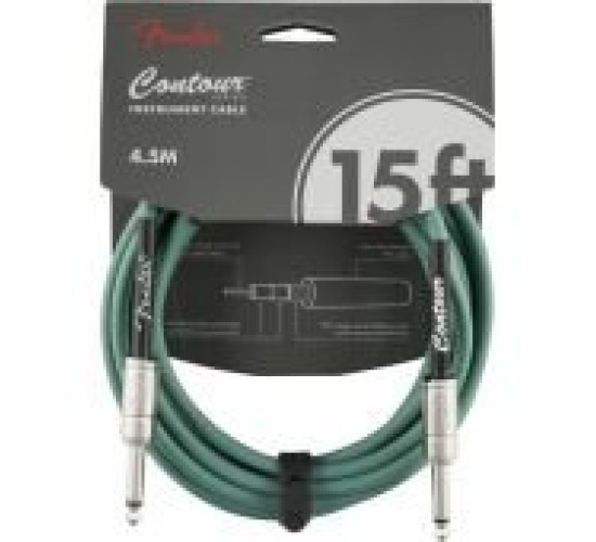 Fender 15' Contour Instrument Cable Sherwood Green Инструментальный кабель, 4,5 метра