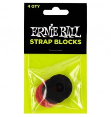Ernie Ball 4603 резиновые фиксаторы ремня (страплок), 4 шт. (2 красных и 2 чёрных)