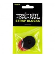 Ernie Ball 4603 резиновые фиксаторы ремня (страплок), 4 шт. (2 красных и 2 чёрных)