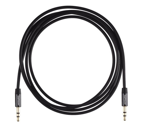 GoPower 00-00027479 Кабель AUX 3.5мм (m)- 3.5мм (m), 1.5м, TPE черный, в пакете