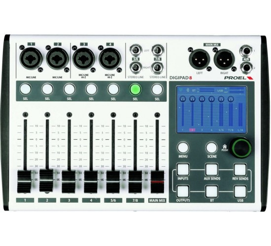 Proel DIGIPAD8 8-канальный цифровой микшер со встроенным аудиоинтерфейсом 24 бит / 48 кГц