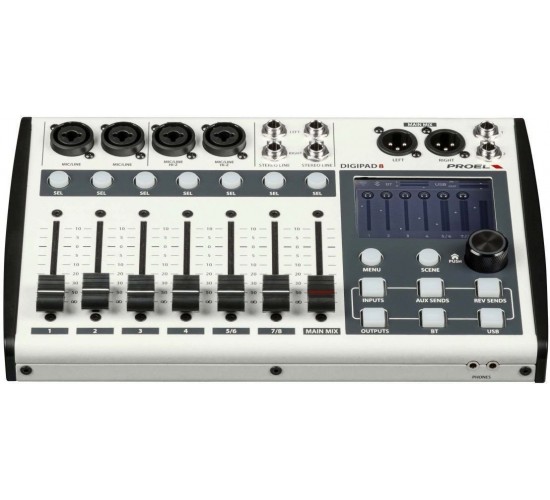 Proel DIGIPAD8 8-канальный цифровой микшер со встроенным аудиоинтерфейсом 24 бит / 48 кГц
