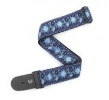 Planet Waves T20W1418 гитарный ремень Monterey Blue, 50мм, ткань, кожаные наконечники