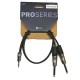Nordfolk NYC PRO J/ 0.5M аудиокабель 3.5 мм stereo - 2 x 6,3 мм mono, разъемы REAN, 0.5 м