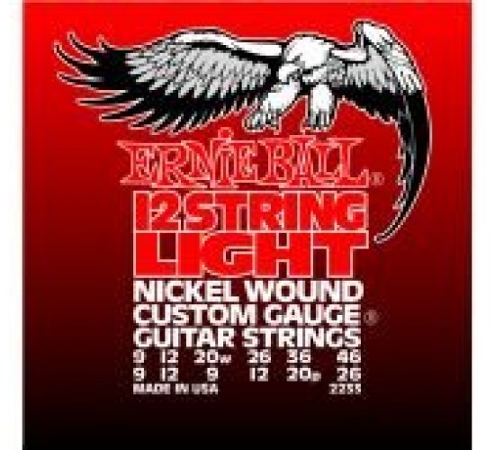 Ernie Ball 2233 струны для 12стр. эл.гитары Nickel Light 12 (9-9.12-12.20w-9.26-12.36-20p.46-26)