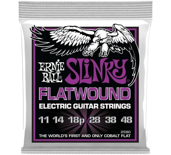 Ernie Ball 2590 струны для электрогитары Power Slinky Flatwound (11-48)