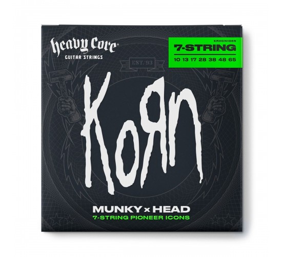Dunlop KRHCN1065-7 Korn струны для 7-струнной электрогитары, никель, Heavy Core, 10-65