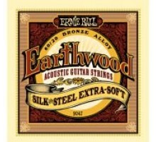 Ernie Ball 2047 струны для акуст.гитары Earthwood 80/20 Bronze Silk & Steel Extra Soft (10-14-20w-28-40-50)
