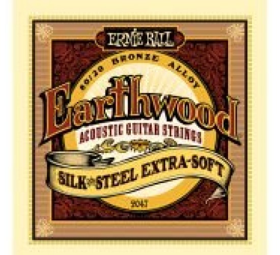 Ernie Ball 2047 струны для акуст.гитары Earthwood 80/20 Bronze Silk & Steel Extra Soft (10-14-20w-28-40-50)