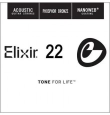 Elixir 14122 NANOWEB отдельная струна для акустической гитары, фосфорная бронза, .022