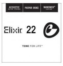 Elixir 14122 NANOWEB отдельная струна для акустической гитары, фосфорная бронза, .022