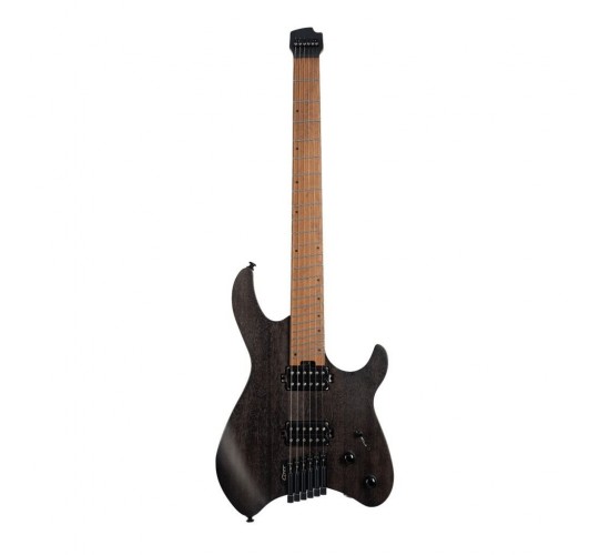 Cort Space-G6MS-SGTK Электрогитара безголовая, цвет Trans Black, с чехлом
