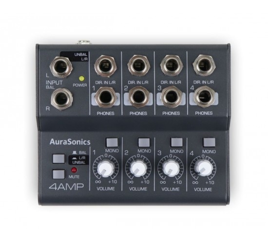 AuraSonics 4AMP усилитель для наушников 4-канальный, функция МОНО, балансные основные входы