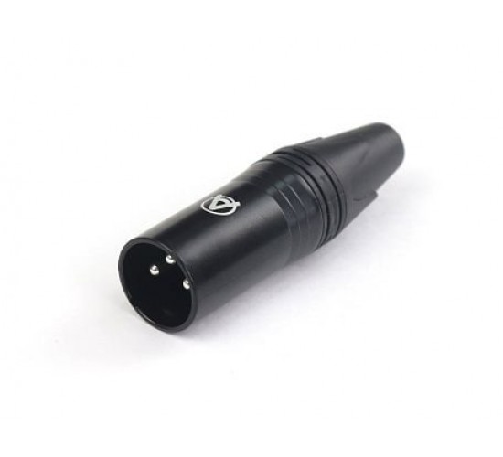 AuraSonics XN3M-B кабельный разъем 3-контактный XLR male, посеребренные контакты, черный